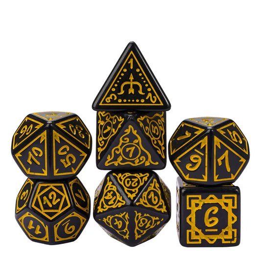 Yellow Druid Design 7-Dice Set - Major Dice