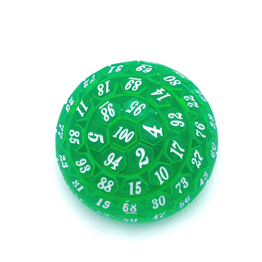 Green and White D100 Die - Major Dice