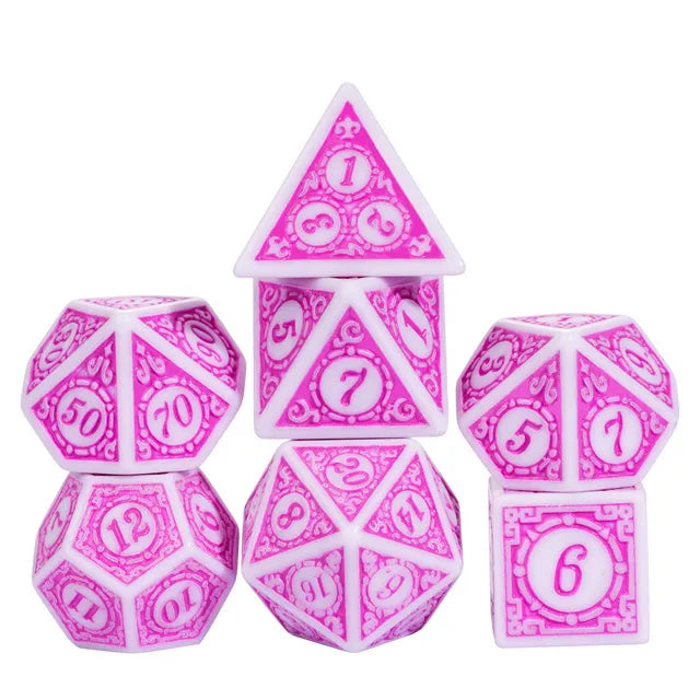 Pink Window Lattice 7-Dice Set - Major Dice