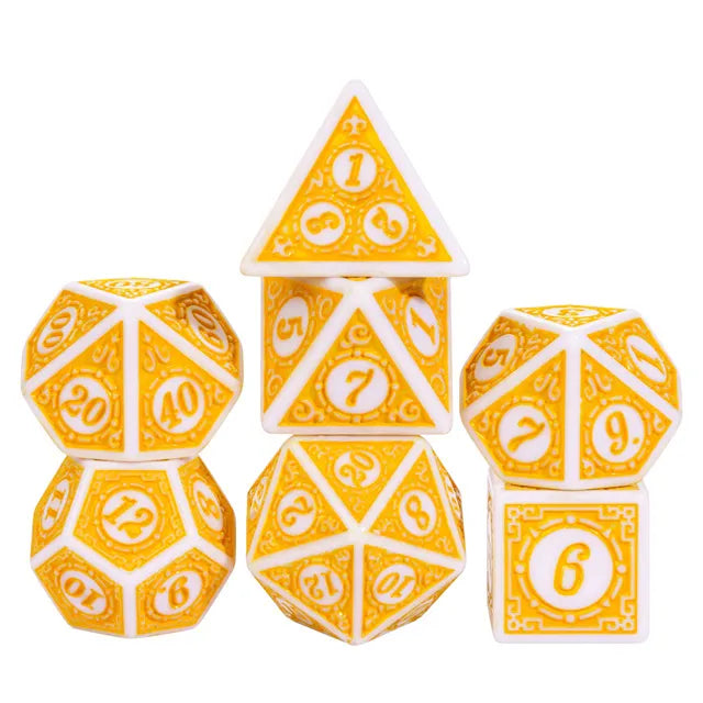 Yellow Window Lattice 7-Dice Set - Major Dice