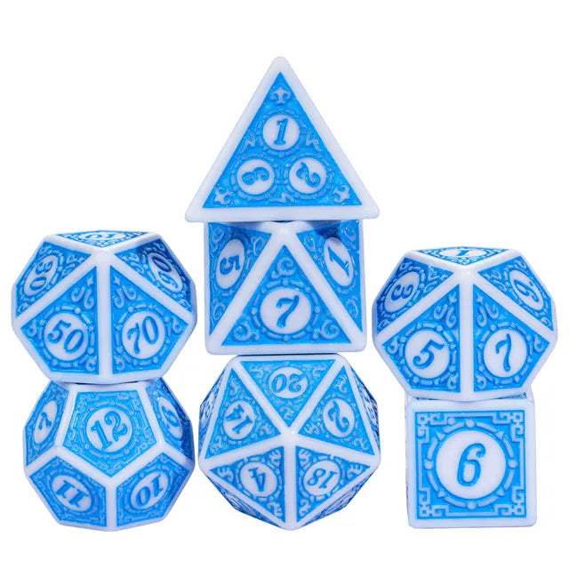 Blue Window Lattice 7-Dice Set - Major Dice