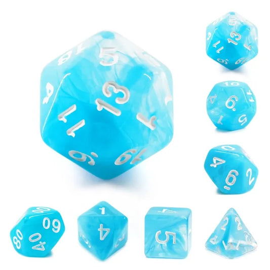 Sky Blue Nebula 7-Dice Set - Major Dice