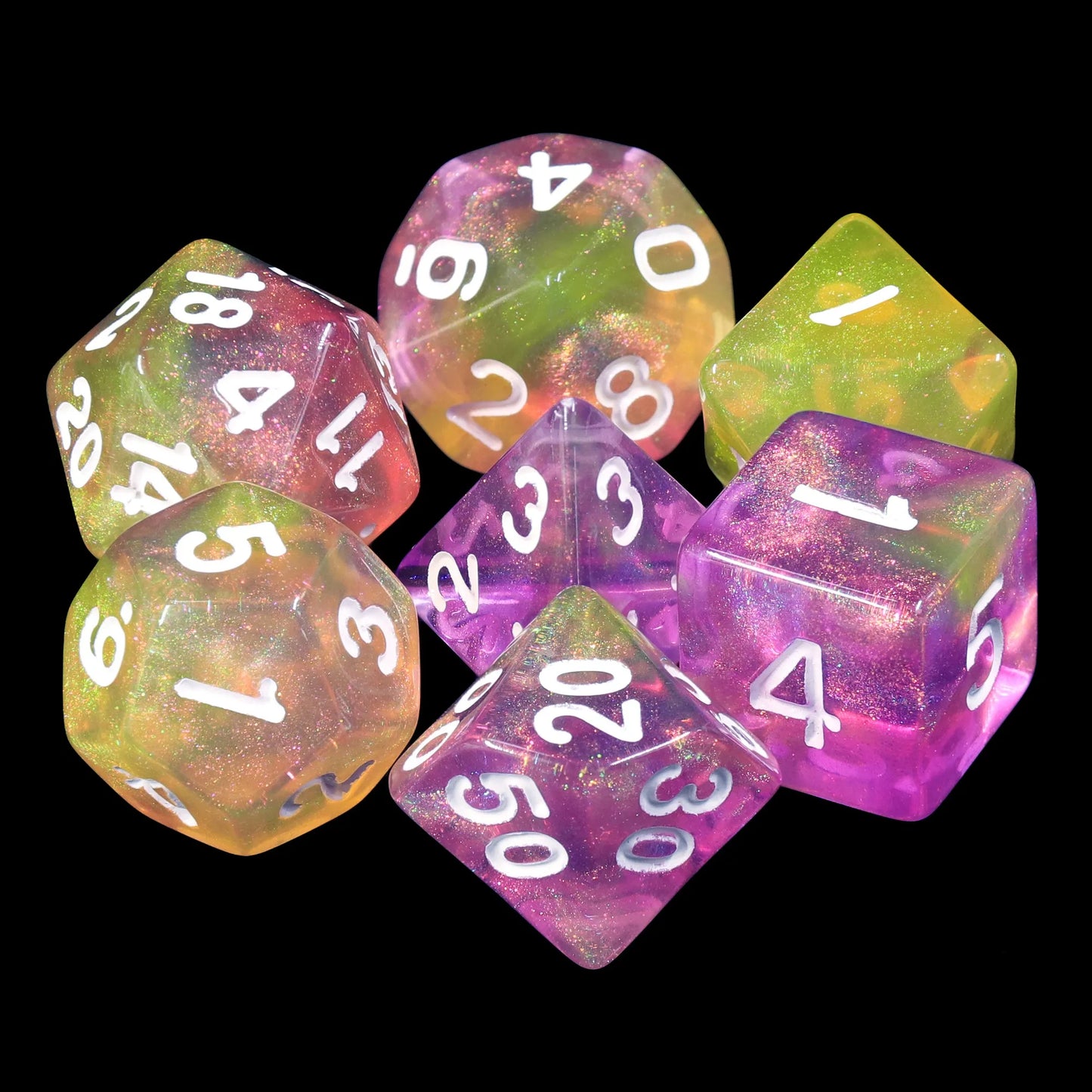 Lemon Jelly Aurora 7-Dice Set - Major Dice