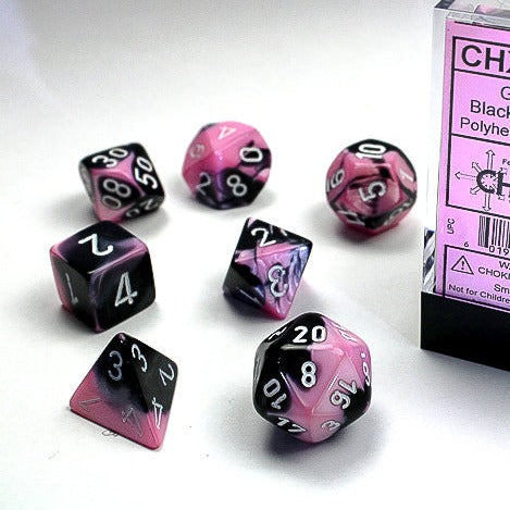 Chessex Gemini Black and Pink 7-Die Set - Major Dice