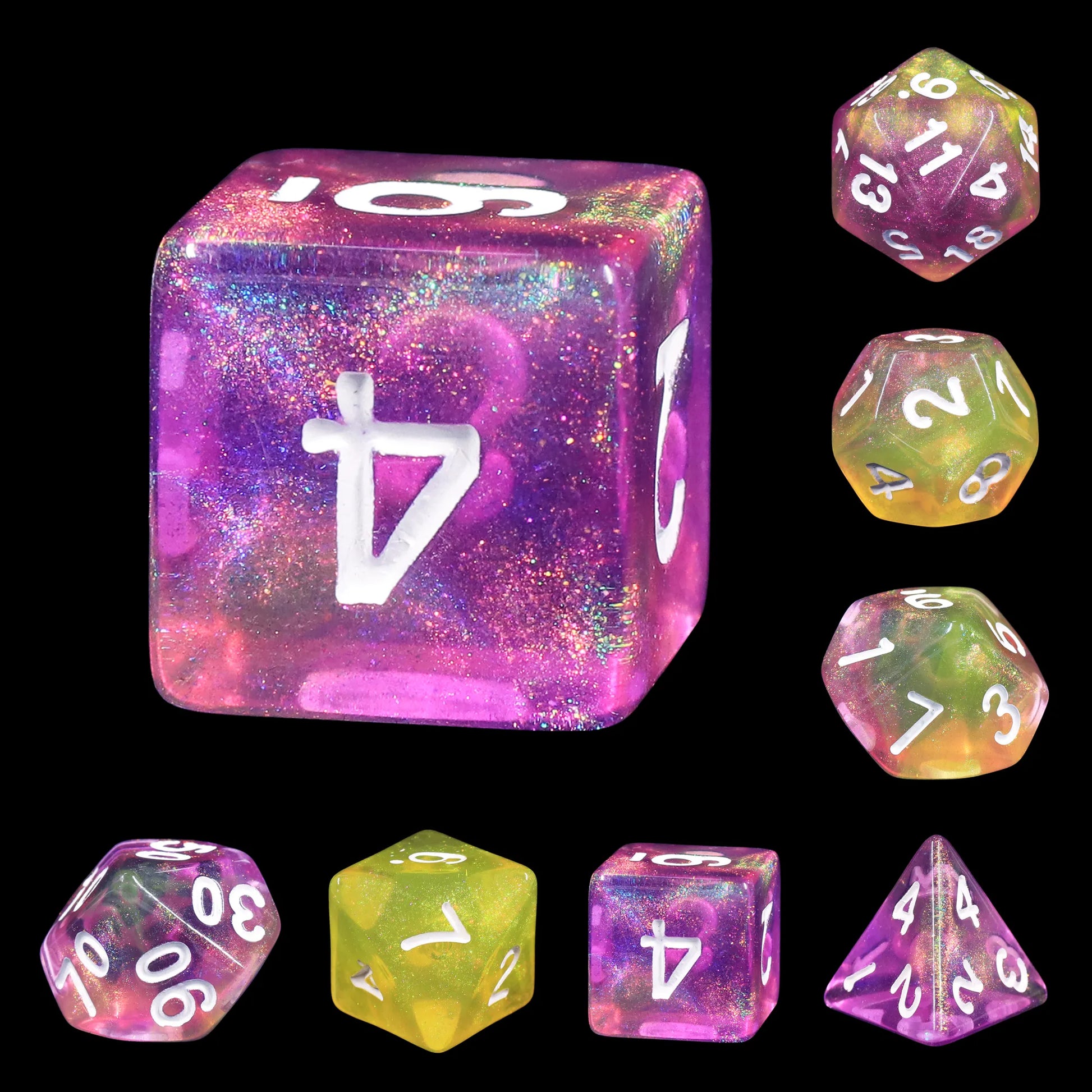 Lemon Jelly Aurora 7-Dice Set - Major Dice