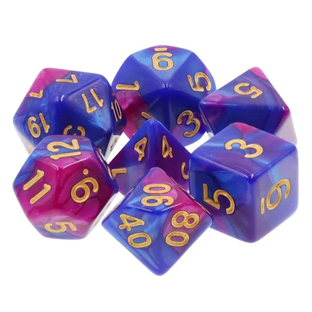 Purple and Blue Blend 7-Dice Set - Major Dice