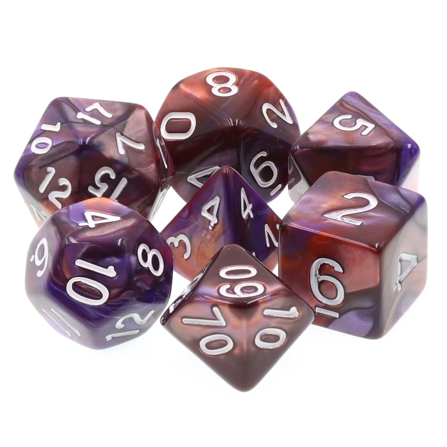 Copper and Blue Blend 7-Dice Set - Major Dice