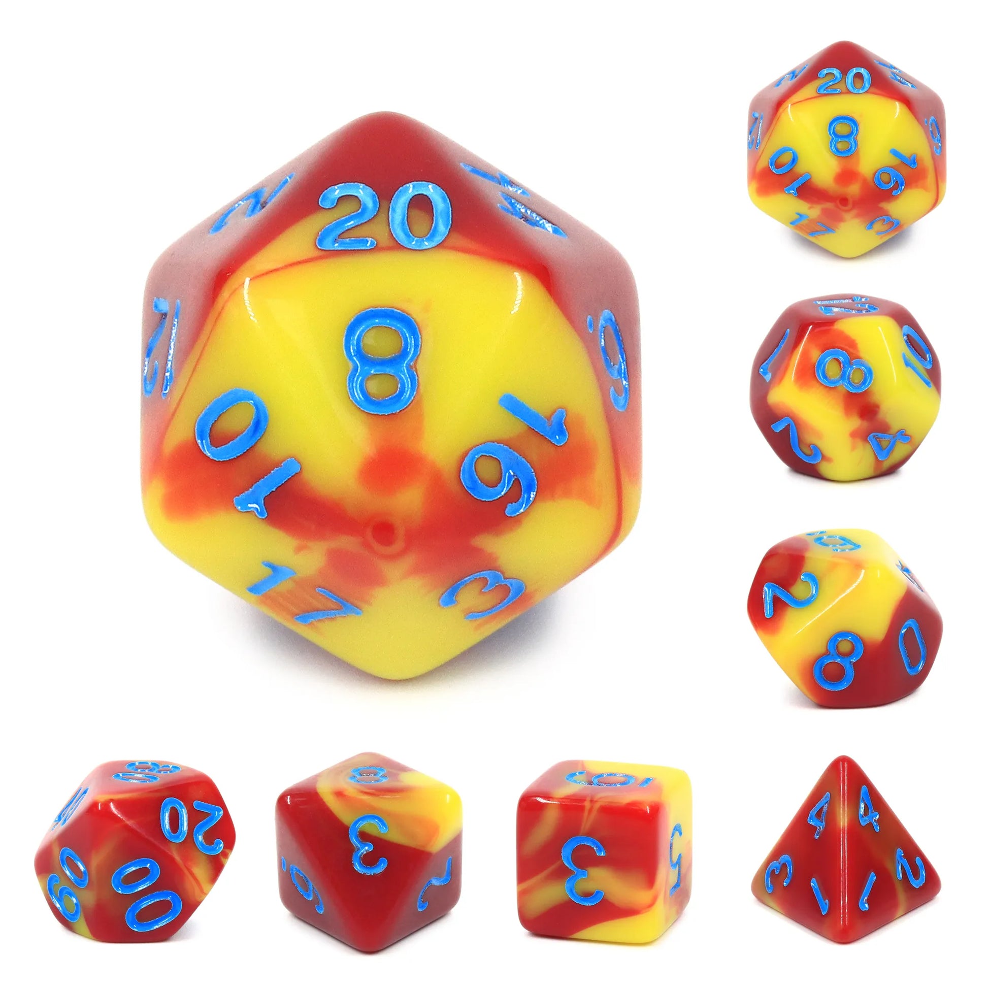 Red and Yellow Blend 7-Dice Set - Major Dice