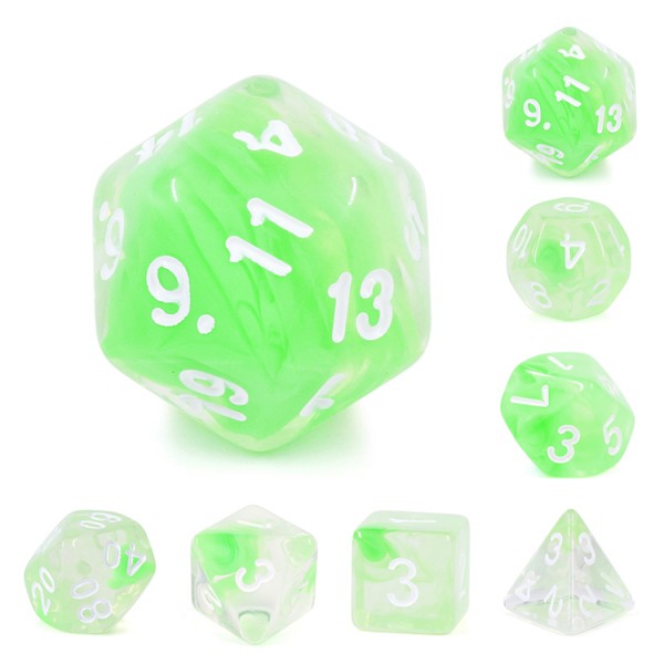 Summer Limes Nebula 7-Dice Set - Major Dice