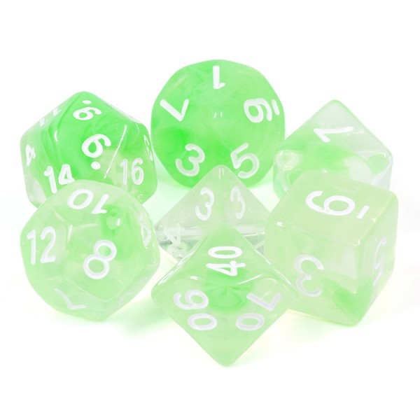 Summer Limes Nebula 7-Dice Set - Major Dice