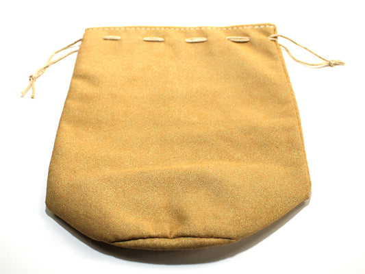 7" x 8" x 5" Leather Dice Bag Tan Rounded Bottom - Major Dice