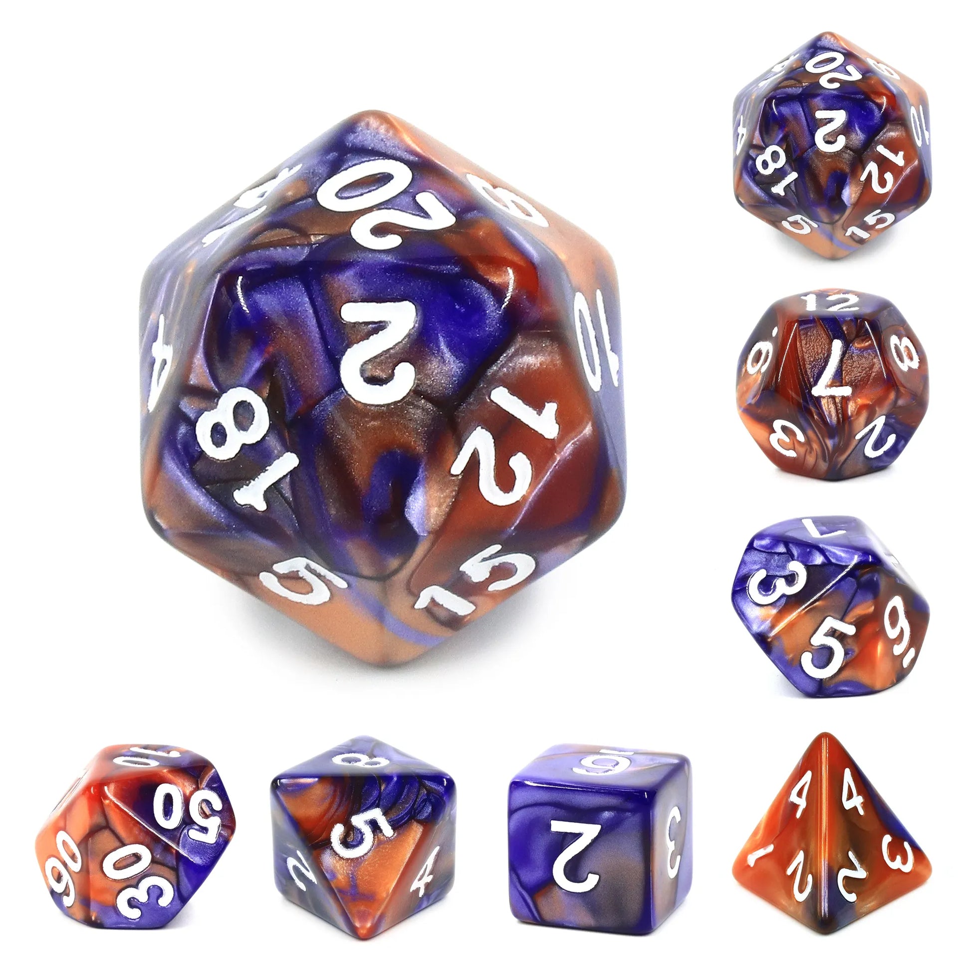 Copper and Blue Blend 7-Dice Set - Major Dice