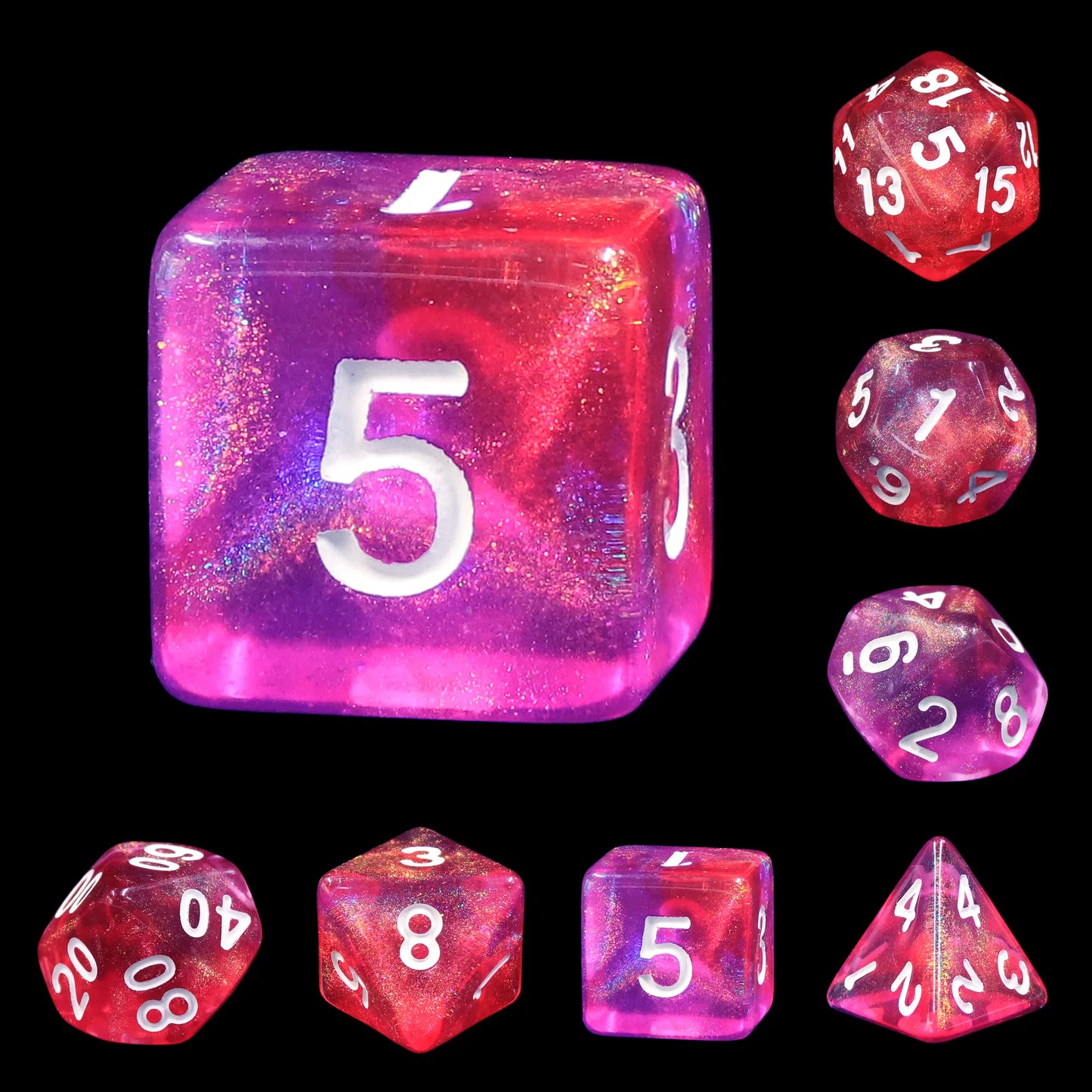 Carbon Stars Aurora 7-Dice Set - Major Dice