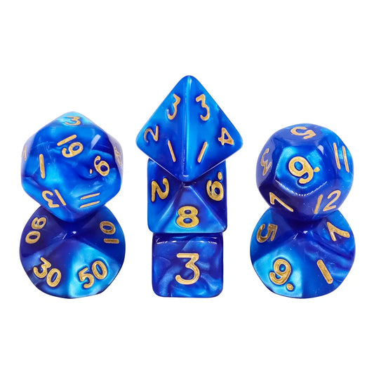 Blue Swirl Mini 7-Dice Set - Major Dice